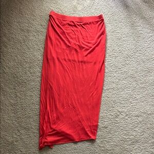 Helmut Lang Red Maxi Skirt